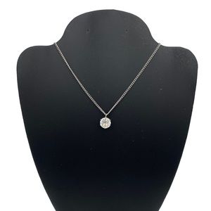 Vintage Large Diamond Silver Necklace